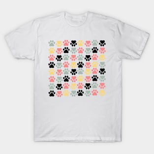 Paw Prints Pattern T-Shirt